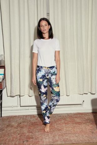 Pantalon imprimé Fleurs & Grues