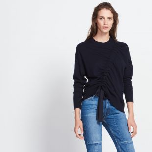 Pull en laine et cachemire plissé