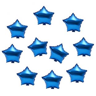 MagiDeal 10pcs Etoile Ballon Aluminium Jouet Cadeau Enfant Accessoire Décoration Fête Anniversaire Mariage - Bleu