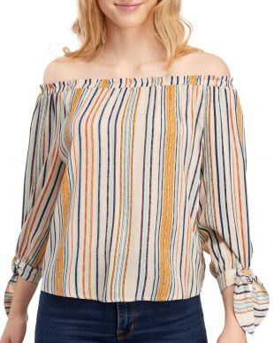 Women Multi Striped Off-Shoulder Top