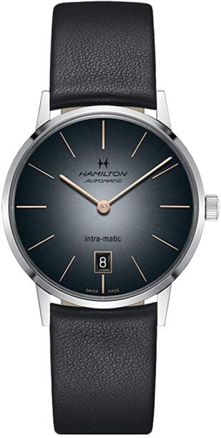 Hamilton H38455781 Intra-Matic Automatic Men's Watch Black Leather