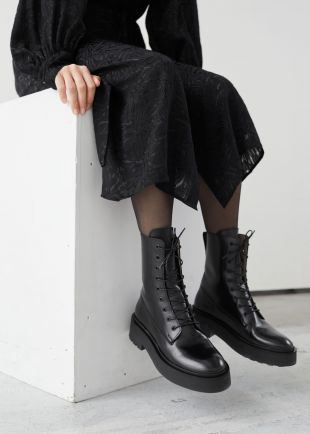 Chunky Platform Leather Boots