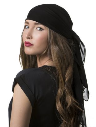 Foulard en mousseline de soie noir
