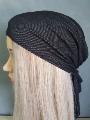 Denim Black Bandana, Denim Bandana, Écharpe tête pré-attachée, écharpe de chimio noire, couvre-cheveux, couvre-chef, Tichel, Head Wrap, Snood, Headwear