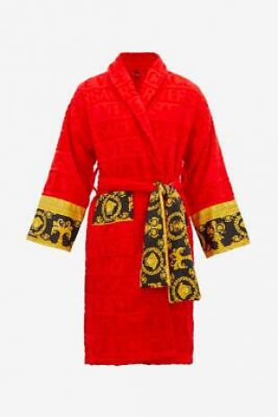 VERSACE Barocco Accappatoio (Rosso) Taglia Large
