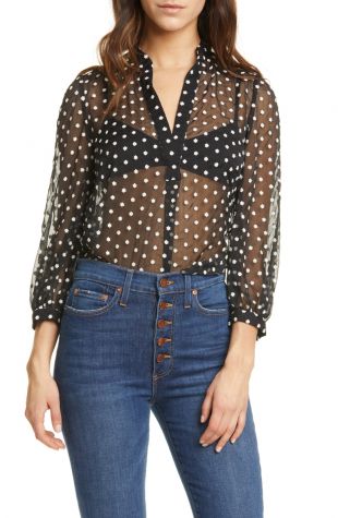 Sheila Embroidered Sheer Blouse