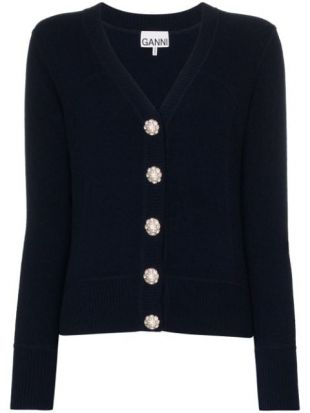 Crystal Button-embellished Cardigan