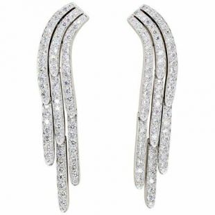 CARTIER Diamond and Platinum Drop Earrings  | eBay