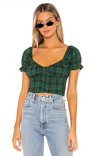 Green Plaid Top