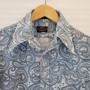 vintage Puritan Polo Shirt Paisley 60s Dacron M Medium Short Sleeve Psychedelic