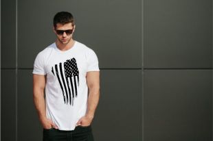 Détresse drapeau T Shirt - chemise homme Chemises-USA - Mens USA chemise - pavillon de détresse