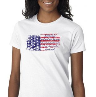 US Flag T-Shirt 2ème Amendement femmes - T-shirt constitutionnelle