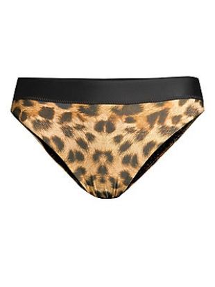 PQ - Colorblock Leopard-Print Bikini Bottom