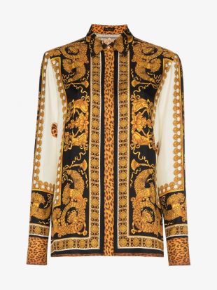 Golden Hibiscus Print Shirt