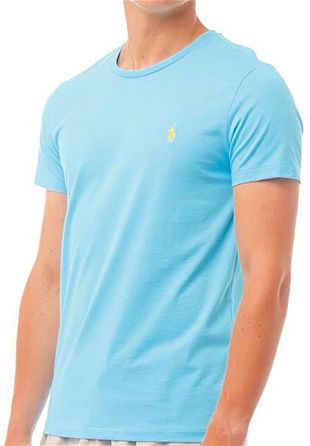 Ralph Lauren Big Boys' Short Sleeve Cotton Tee Shirt S(8) French Turquoise