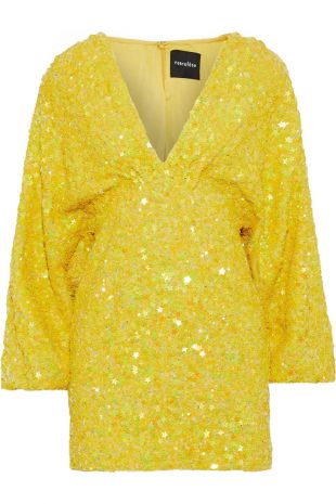 Yellow Sequin Mini Dress