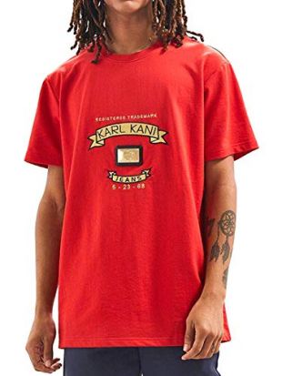 Short Sleeve Embroidered Cotton T-Shirt with Gold Plate Patch