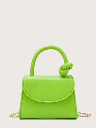 Shein - Mini Plain Chain Satchel Bag