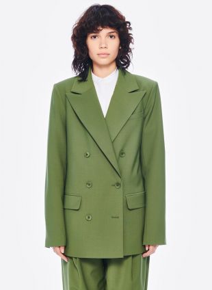 Tropical Wool Double Breasted Blazer