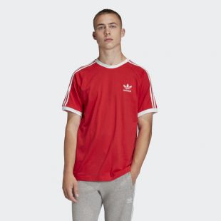 T-shirt 3 stripes adidas rouge