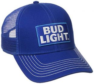 Bud Light Stitched Logo Meshback Hat - Officially Licensed - Blue