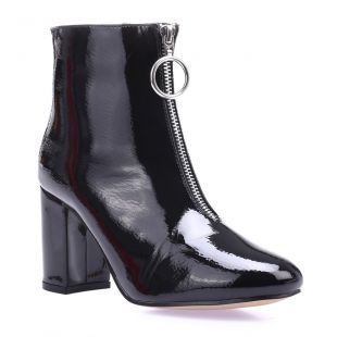 Bottines noires vernies avec zip