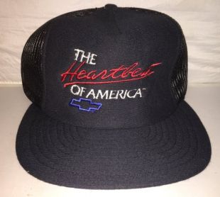 Vintage Chevy Chevrolet The Heartbeat of America Snapback chapeau chapeau rare années 90 Made in USA camaro corvette