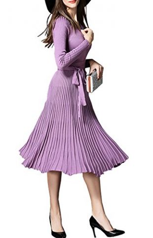 light purple long sleeve dress