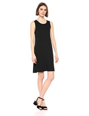 Amazon Essentials Women's Solid Tank Swing Dress, Black, XXL