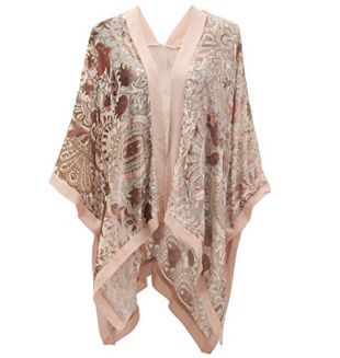 Women's Retro Style Poncho Cape Boho Shawl Wraps Ruana Printed Tassel Cardigan