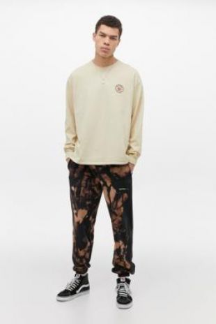 iets frans... - Pantalon de jogging noire délavage tie and dye