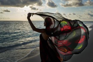 Carmen, Crepe de Chine, pleated.