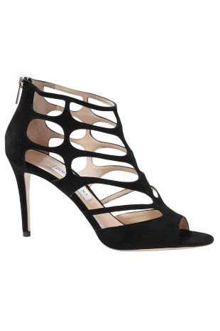 Jimmy Choo - Black Ren cutout suede sandals | Sale up to 70% off | THE ...