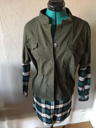 Veste en flannel utilitaire vert