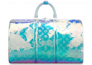 Louis Vuitton Iridescent 'Bandouliere 50' Duffle Bag worn by Lil