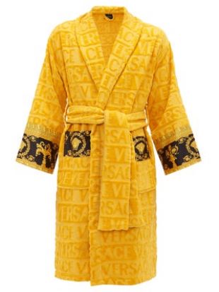 I Love Baroque Logo-jacquard Cotton Bathrobe