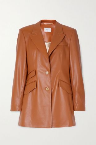 Camel Cancun vegan leather blazer