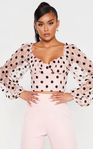 BUBBLEGUM POLKA DOT TOP