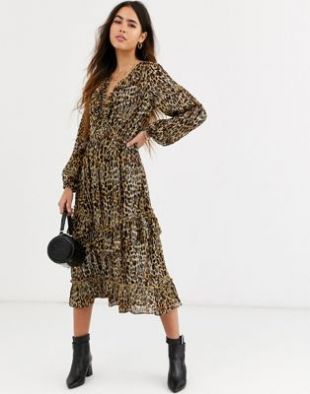 Robe Imprimé Léopard River Island Taille 10 - Style Crayon Neuf Sans étiquette | Robe Femme élégante Et Tendance