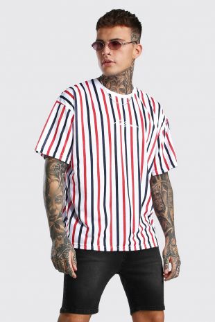 T-shirt oversize rayé homme