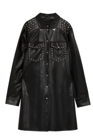 Studded Faux Leather Dress
