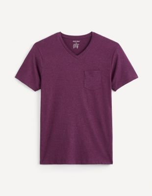 T-shirt violet avec poche