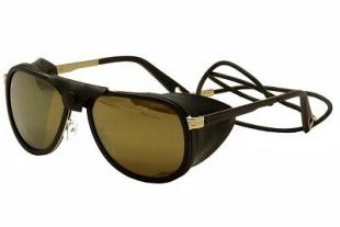 Glacier VL1315 1315 00082124 Black/Genuine Leather/Gold Pilot Sunglasses