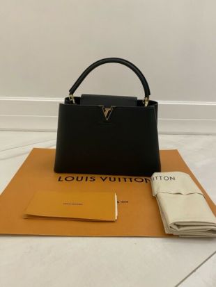 Black  Capucines PM Taurillon Leather