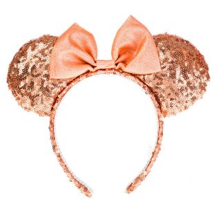 Serre-tête oreilles de Minnie Mouse de Disney©avec oreilles à sequins couleur doré rose