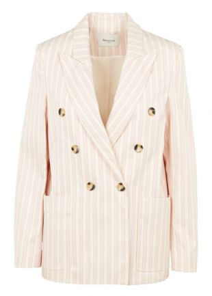 VESTE COL TAILLEUR RAYÉE EN COTON