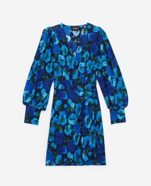 Robe courte portefeuille imprimé fleuri