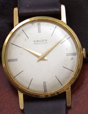 vintage Gruen Precision 10K Gold rempli montre montre 007 obligation