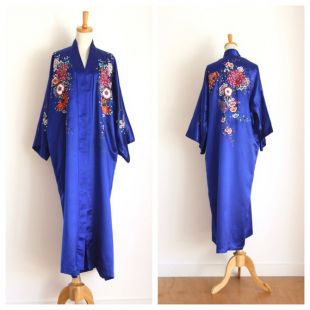 Robe En Soie Bleue Et Veste Pour Poupée 73 Cm – Création Française Georgette Bravot, Neuve