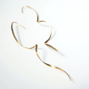 Boucles d'oreilles en spirale, boucles d'oreilles en or long, boucles d'oreilles tourbillonnant, bijoux en fil tordu, cadeau pour elle, boucles d'oreilles délicates, bijoux faits à la main, boucles d'oreilles élégantes, Eg1508